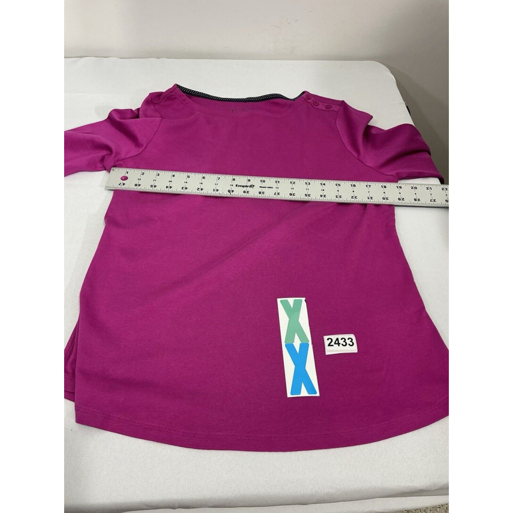 Womans Charter Club Pink 3/4 Sleeve T Shirt Large Supima Cotton - Picture 6 of 9